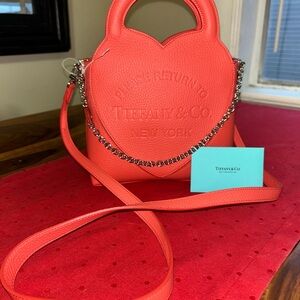 Tiffany & Co. Coral Heart Crossbody Bag Hibiscus Return to Tiffany Purse